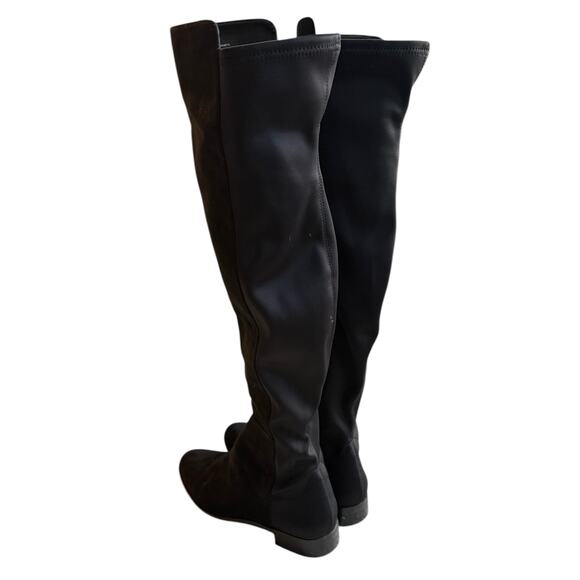 J.Crew Black Over-the-Knee Stretch Suede Flat Riding Boots Women’s Size 11 - Picture 10 of 12